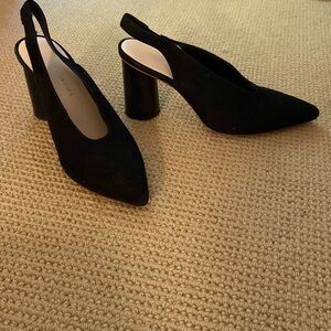 Loeffler Randall Suede Slingback Pumps, Black